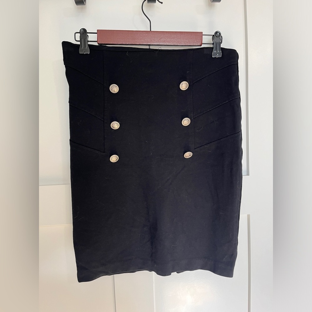 HAVE Black Pencil Skirt With Buttons